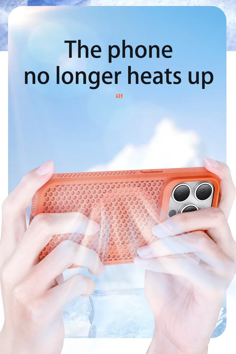 Cooling Heat Dissipation Magnetic Phone Case For iPhone 18 17 16 15 14 13 12 11 Pro Max Breathable Hard Back Cover For Magsafe