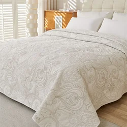 Cotton Quilting Bedspread on the Bed Embroidered Bed Cover Linen Blanket Nordic Quilt Coverlet Padding Comforter Mattress Topper