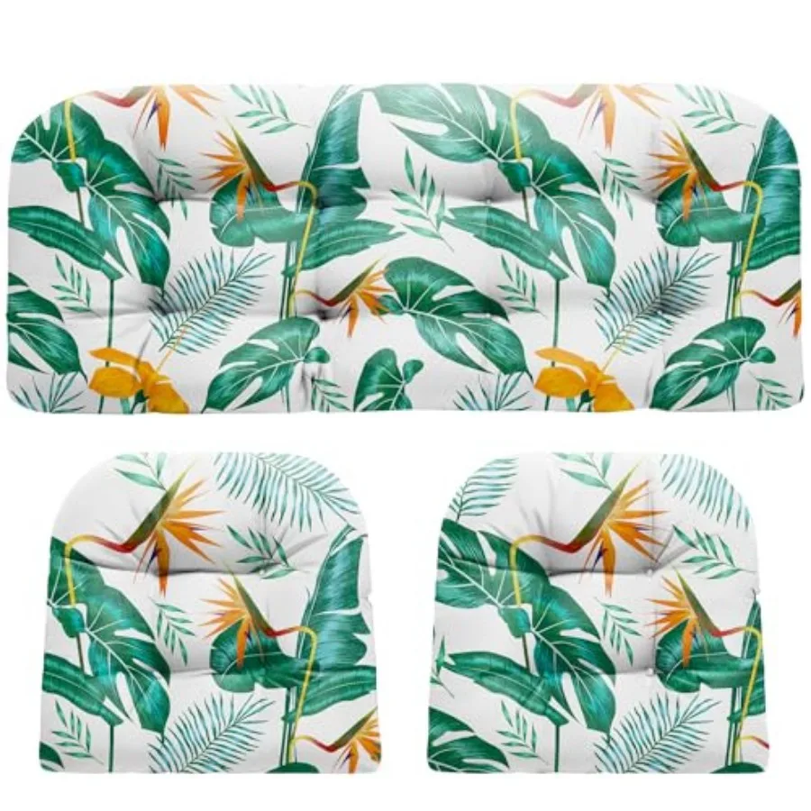 

Wicker Chair Cushions Waterproof Outdoor Loveseat Cushions for Patio Furniture Tufted Wicker Furniture Cushions 1 Loveseat and