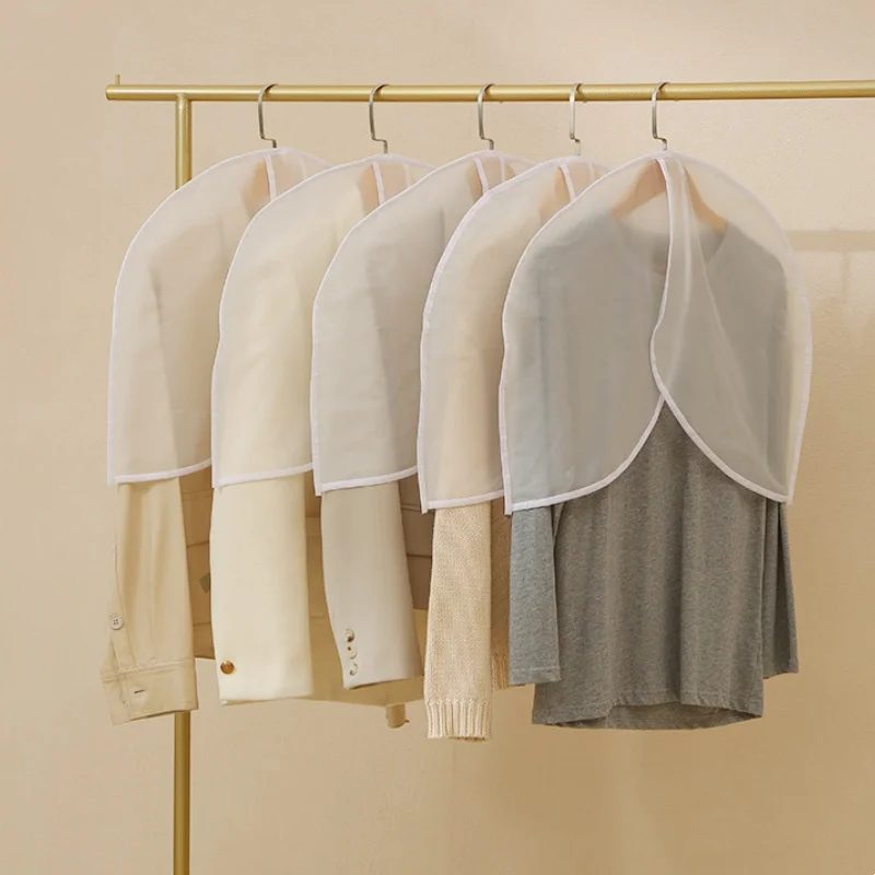 1/3Pcs Garment Dust Cover,Half Transparent Clothes Shoulder Dust Bag For Suit Coat Jacket Storage,Wardrobe Hanging Clothes Cover