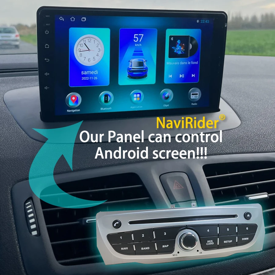 OEM Style Control Panel to control Android Screen For RENAULT Megane 3 2008-2014 for RENAULT Fluence 2013-2016 Car Video Player