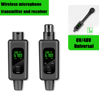 UHF Professional Wired To Wireless Microphone Converter Micphone Wireless XLR Transmitter Receiver For Dynamic/Condenser  Mic