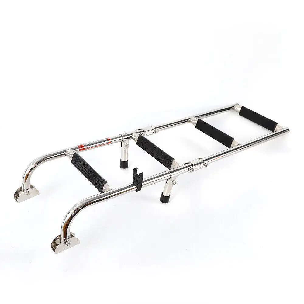 Bootladder 4-traps verlenging Opvouwbare pontonladder roestvrij staal
