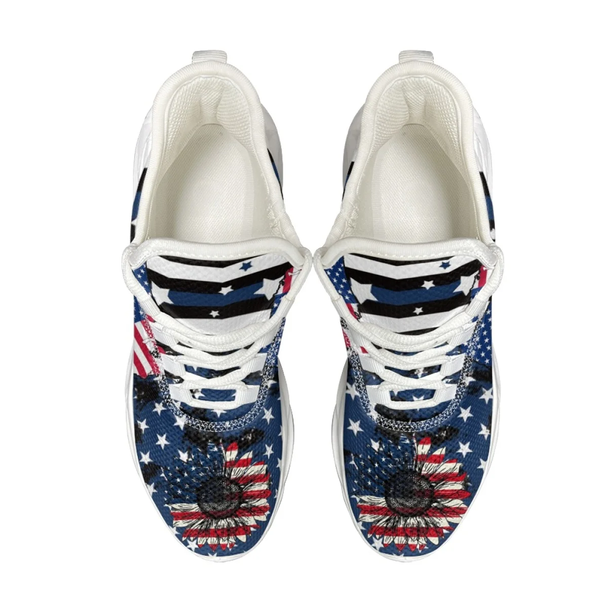 American Country Flag Eagle Pattern Women Male Autumn Winter Tennis Shoes Outdoor Work Breathable Convenient Soft Flats Sneakers