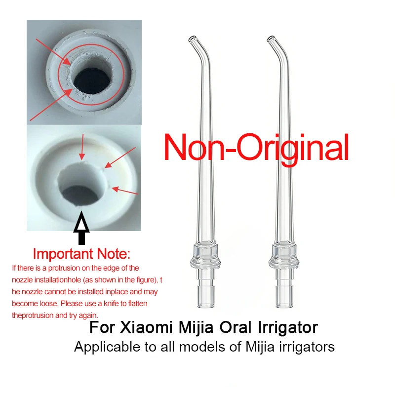 Replacement Water Flosser Nozzles for XIAOMI Mijia Oral Irrigator All Models, Waterpick Standard/ Orthodontic Refill Tips 2PCS