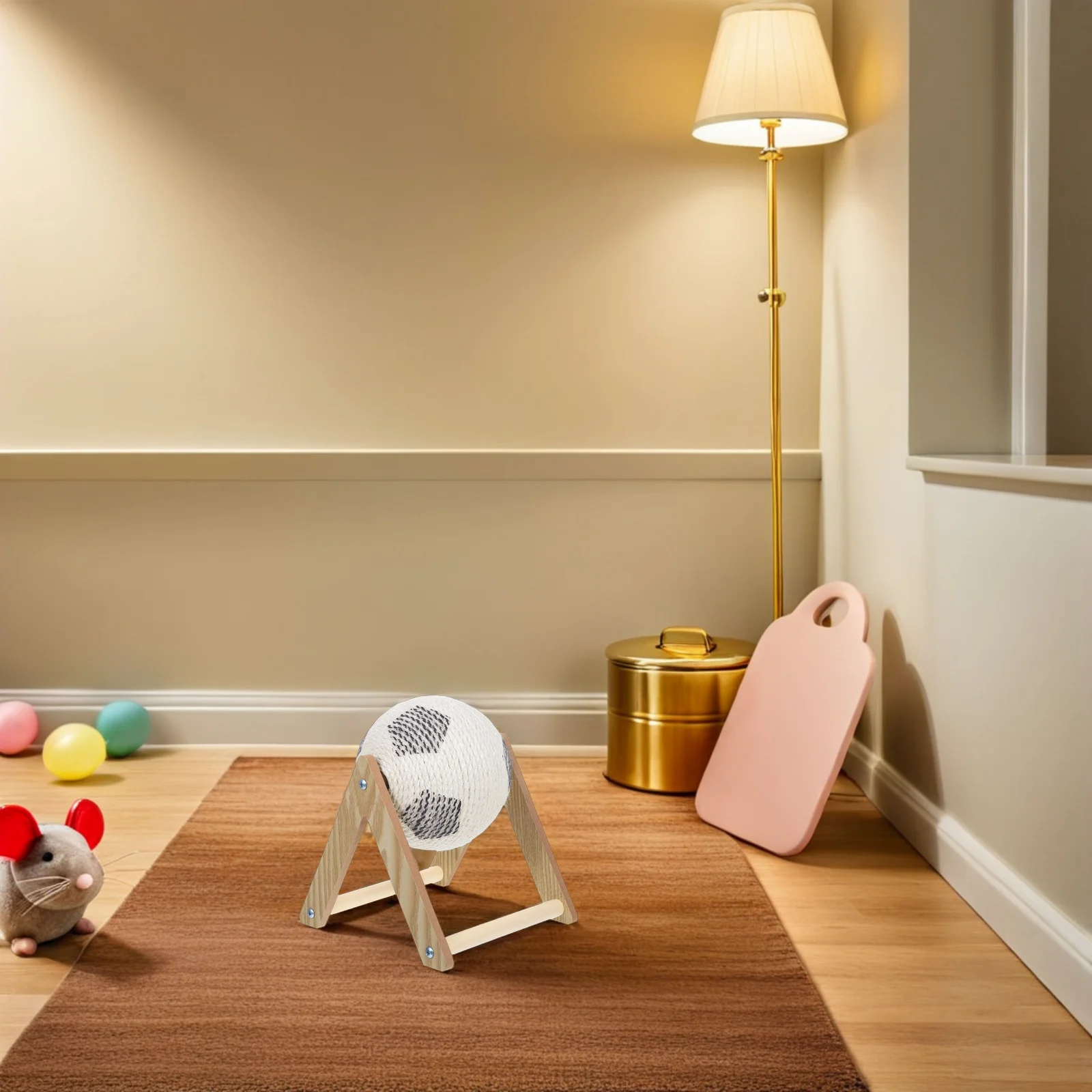 

Cat Scratching Ball Natural Sisal Handwrapped Durable Cat Exercise Interactive Indoor Claw Maintenance Pet Scratch Board Green