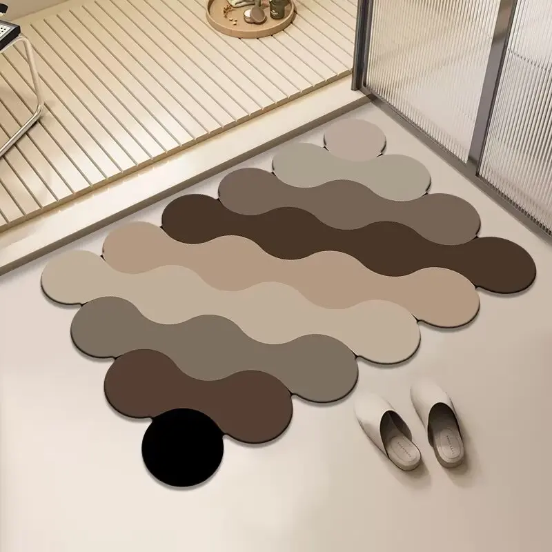 دياتوم الطين الكرتون الحمام امتصاص الماء عدم الانزلاق الكلمة حصيرة التجفيف السريع وسادة للقدم المرحاض المرحاض وسادة المرحاض #2