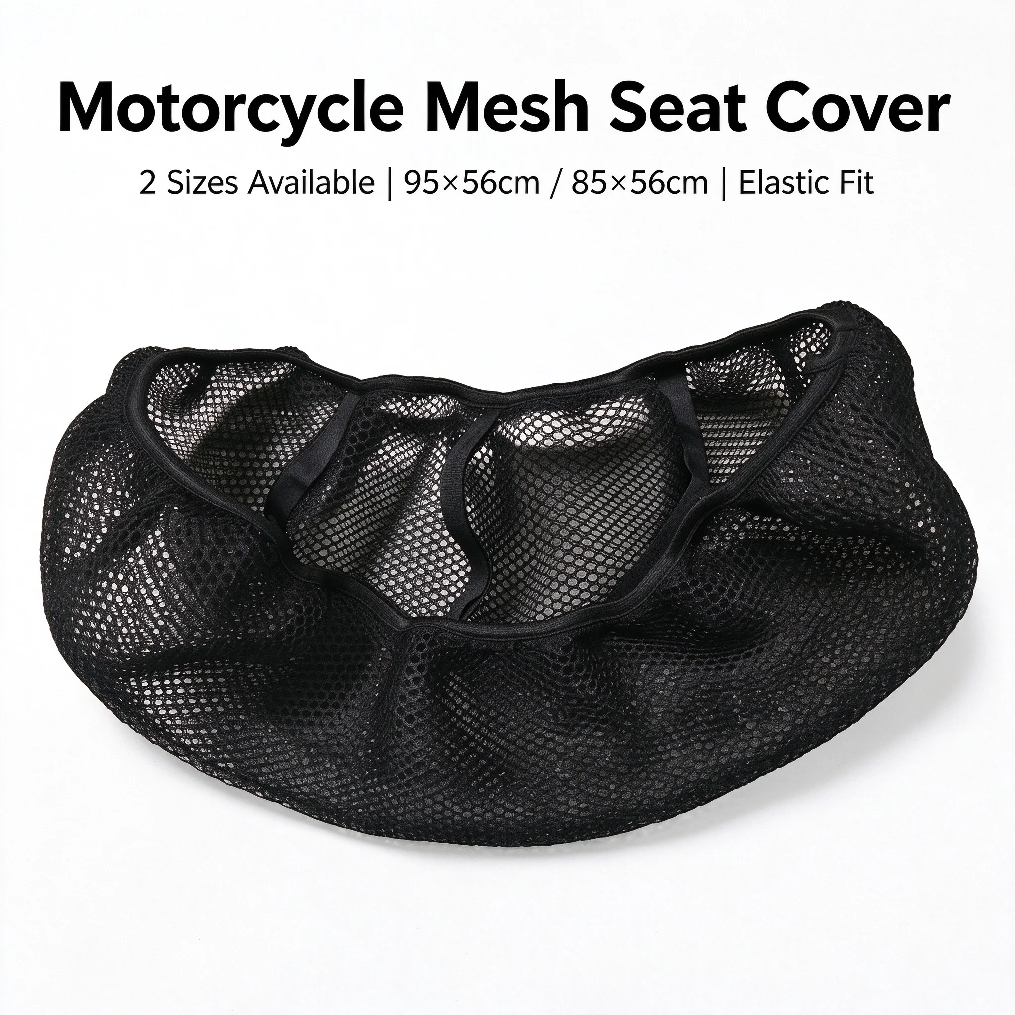 Motorcycle Mesh Seat Cover 3D Honeycomb Waterproof Sunproof Breathable Insulation Elastic Universal Fit 95x56cm 85x56cm Durable