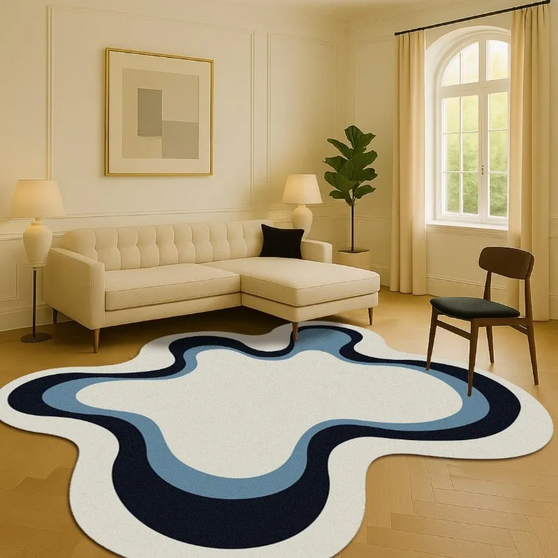 Modern Minimalist Carpets for Living Room Fluffy Soft Study Rug Irregular Shapes Bedroom Decor Carpet  Plush Floor Mat