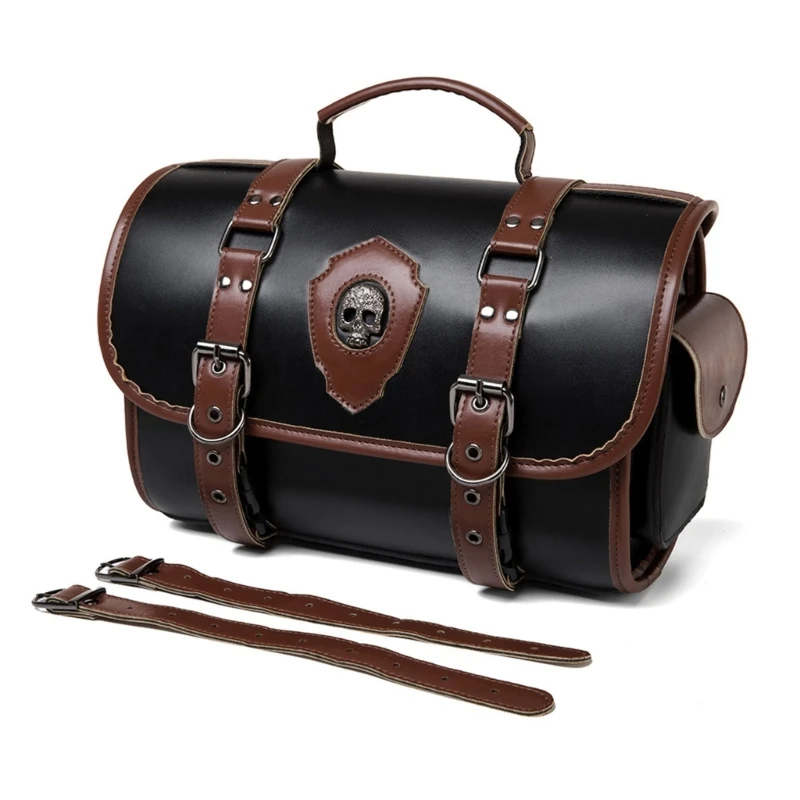 Saddlebag Motorcycle Tool Bag Motorbike Accessories Leather Retro for Travel Riding Luggage Storage Bag