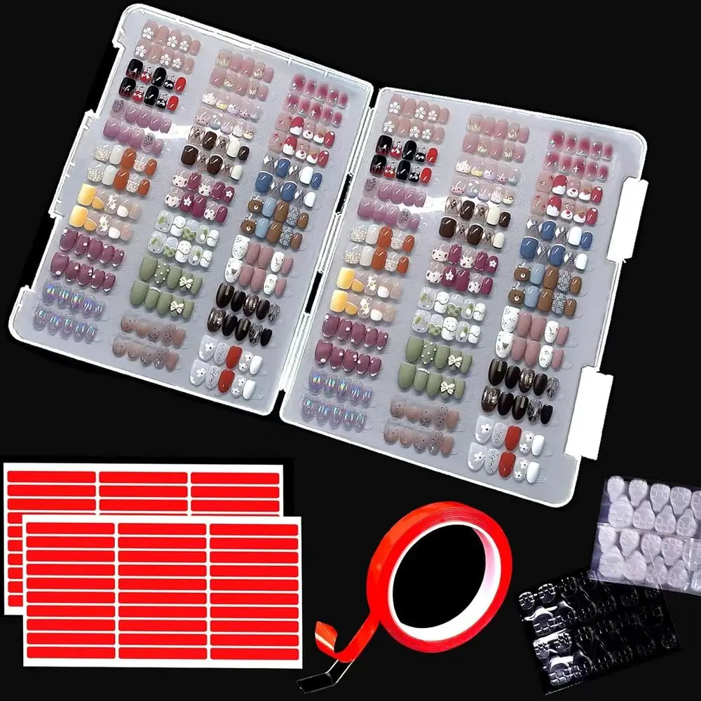 Large Compact Transparent Nail Storage Box (12 * 9 * 0.8 inch) - 600 Pieces - Nail Organizer & Display Storage Box