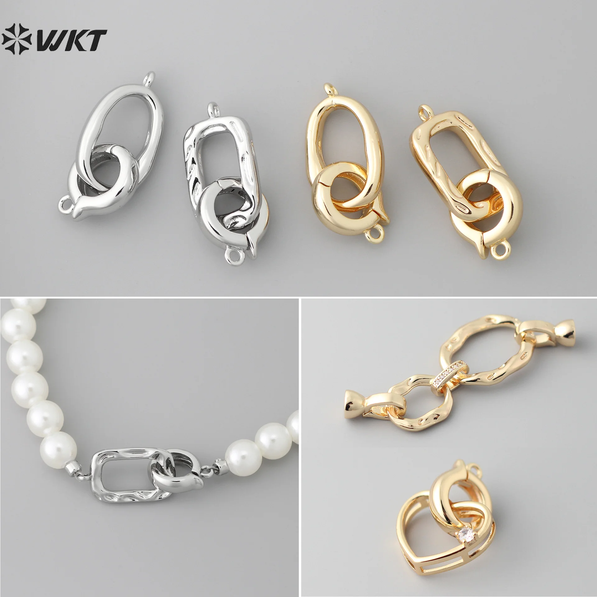 

WT-JFE129 Niche-Design With 18K Gold Plated Necklace Bracelet buckle Finishing Link DIY Accessories For Friends