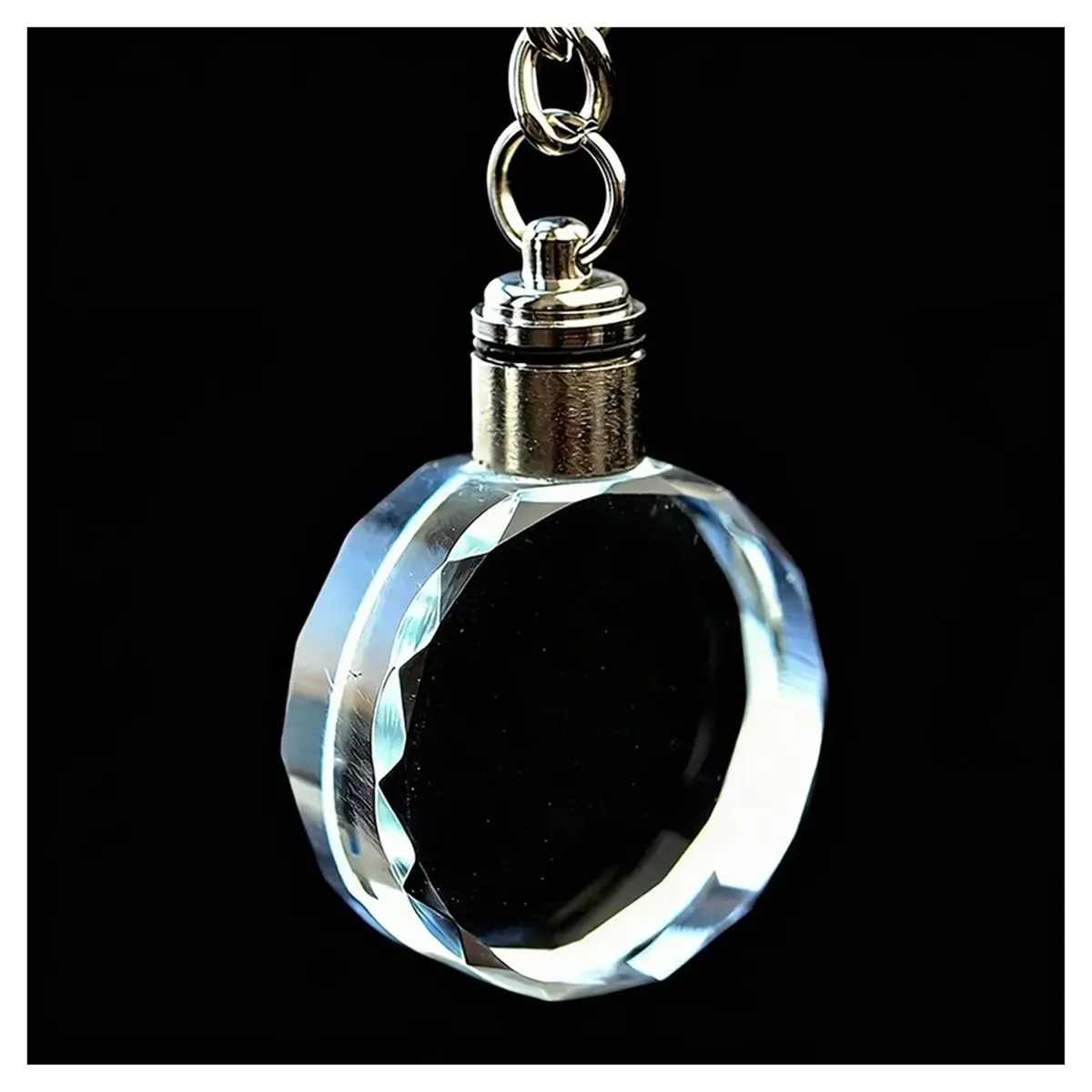 A77K 10pcs Blank Shining Round Crystal Keychain Pendant for 3DLaser Engraving with Gift Box