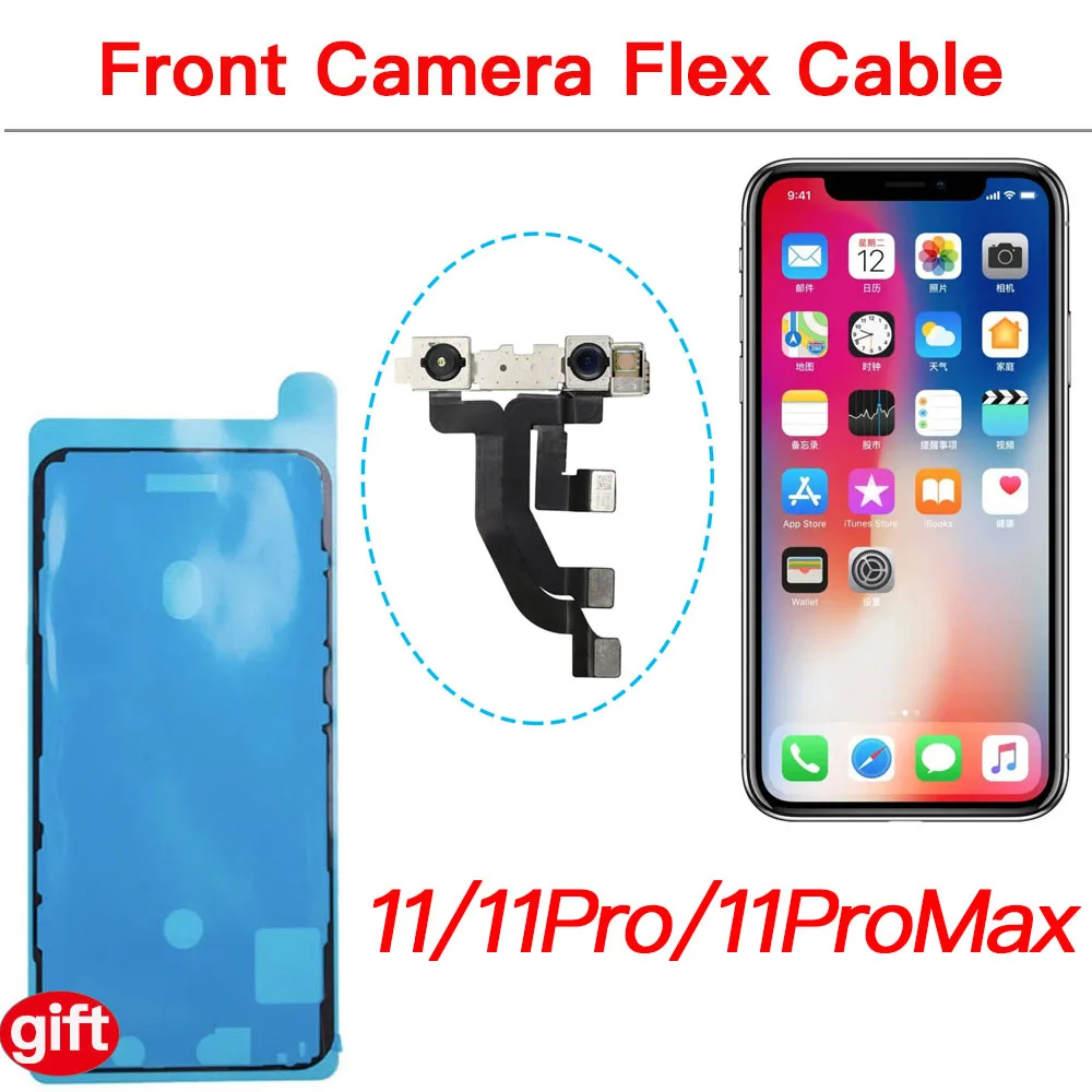 

Front Camera Flex Cable For iPhone 11 11Pro Max With Screen Waterproof Sticker Replacement Parts