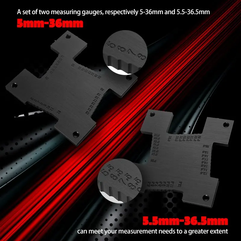 2Pcs High Precision Height Gauge 5-36.5mm Woodworking Router Taable Electric Circular Saw Engraving Machine Measuring Tool Ruler