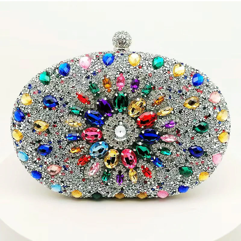 

2024 Sunflower Banquet Bag Fashionable Banquet Handbag Dress Evening Bag Diamond Set Bag European and American Party Bag