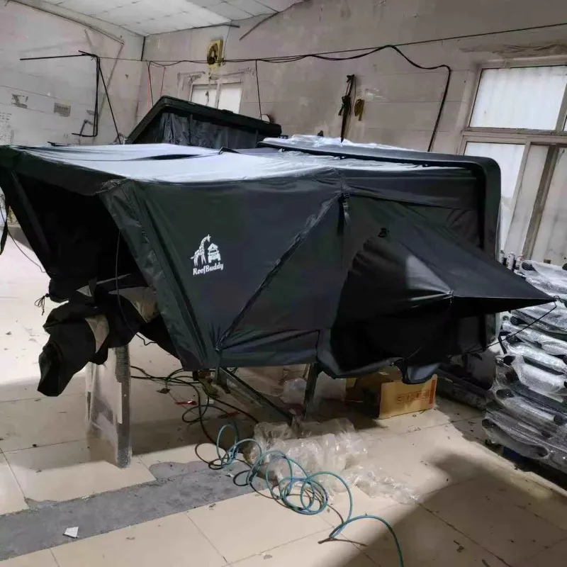 Outdoor car rooftop tent with attachments, tent house and awning
