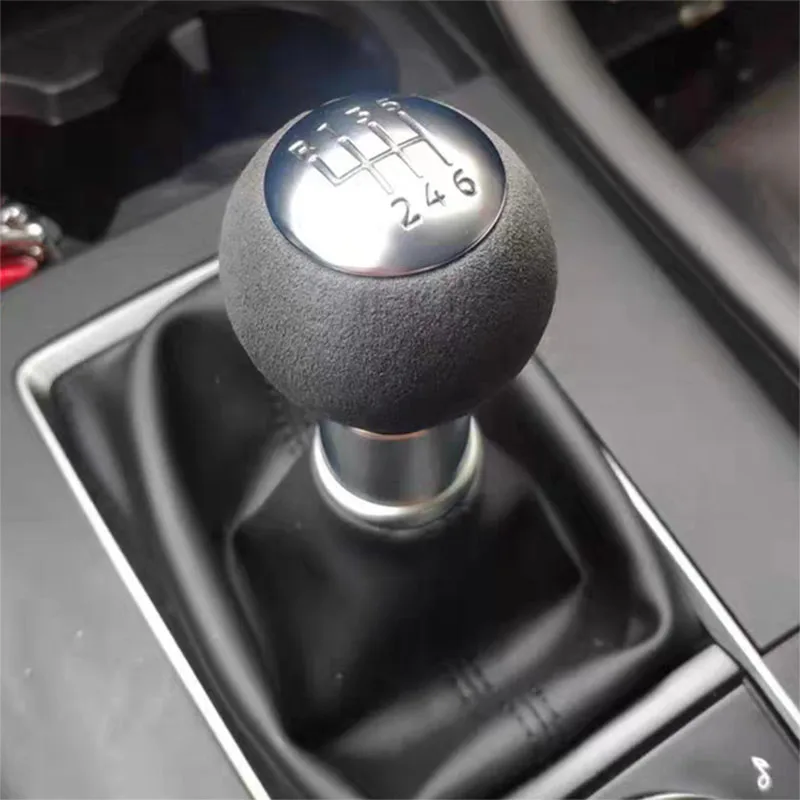 New Racing Leather 5 Speed 6 Speed Gear Shift Knob For Mazda 6 Mazda 3 Mazda 5 8 Cx-5 4 Gear Head