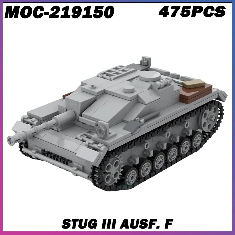 

478PCS MOC-219150 STUG III Ausf. F ank Tracks Armored Vehicle High-tech Weapon MOC Building Blocks Assembly Model Kid's Toys Set