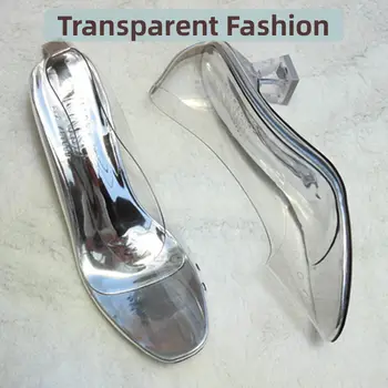 Voesnees 2021 夏季女鞋涼鞋平底涼鞋女式角鬥士沙灘涼鞋女士水晶透明低跟拖鞋 10 最佳銷售 女士平底鞋 - №4