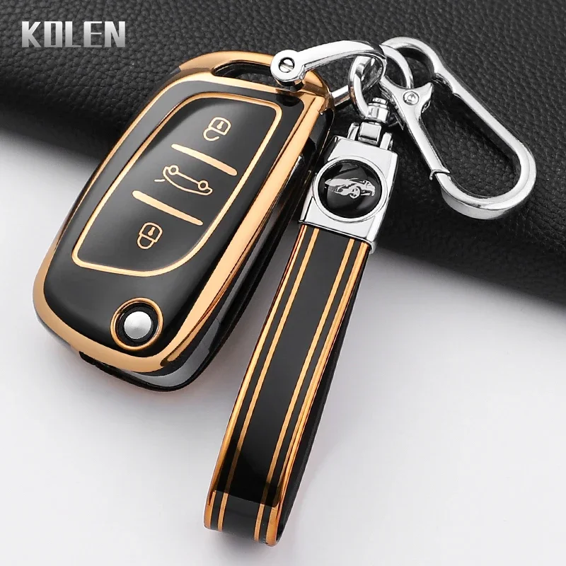Fashion TPU Car Flip Key Case Cover For Citroen C1 C2 C3 C4 C5 XSARA PICA For Peugeot 306 407 807 DS DS3 DS4 DS5 DS6 Protector