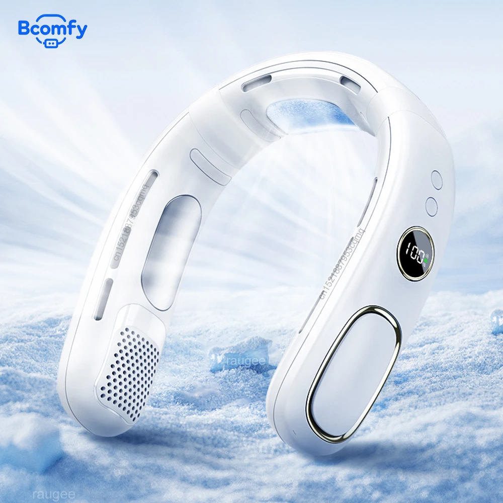 

Портативный шейный вентилятор USB Перезаряжаемый мини-подвесной охлаждающий вентилятор для шеи Портативные безлопастные бесшумные вентиляторы для шеи Воздушный охладитель со светодиодным дисплеем