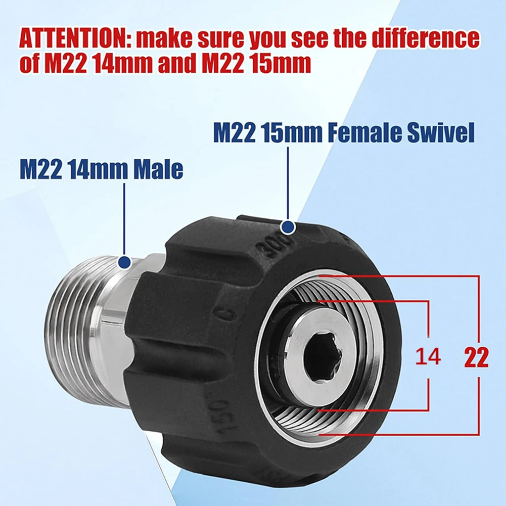 Stainless Steel Pressure Washer Quick Connect Kit Car Wash Water G-un US Quick Connector Fittings Garden Tools Accessories