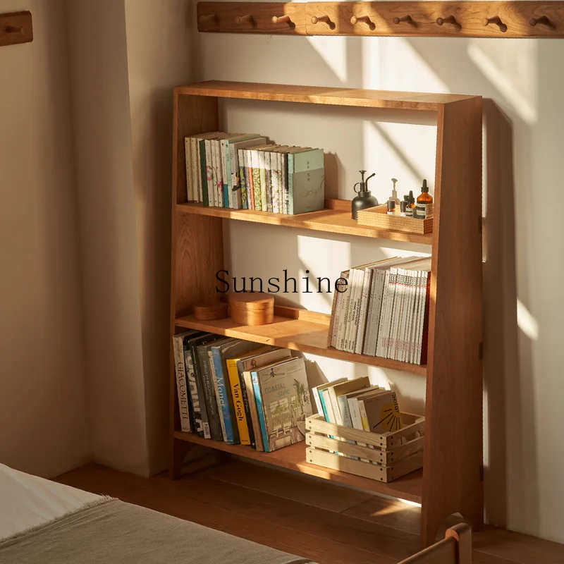 Shaker-style three-story living room storage Nordic log storage office bookshelf