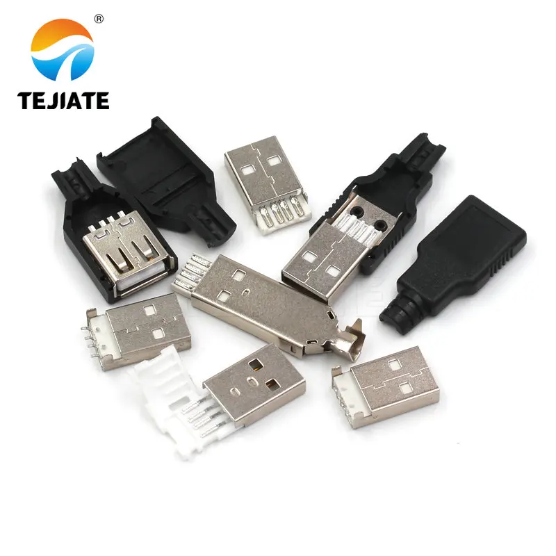 10PCS USB male USB interface A-type plug connector combination/with shell/solder wire/solder board/straight insertion/SMT