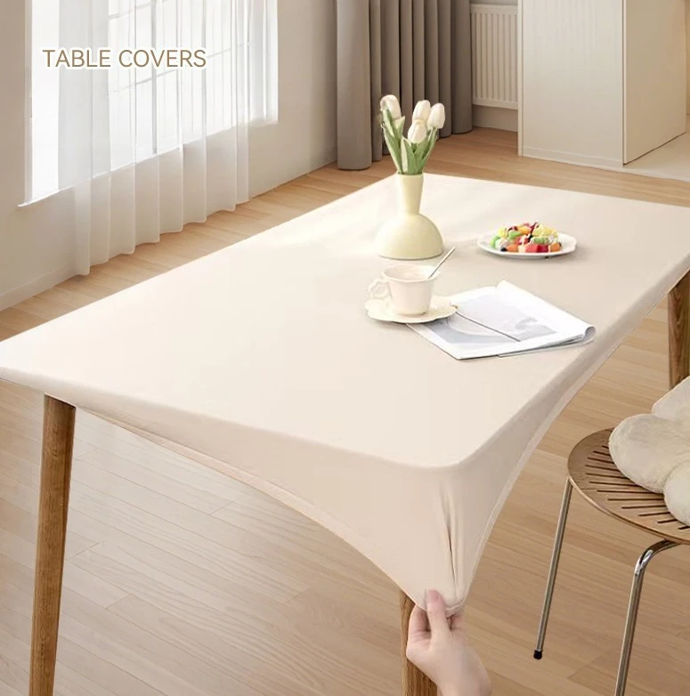 Lamb Skin Waterproof Oilproof Elastic Tablecloth Wash Free Dining Table Cover Simple Style