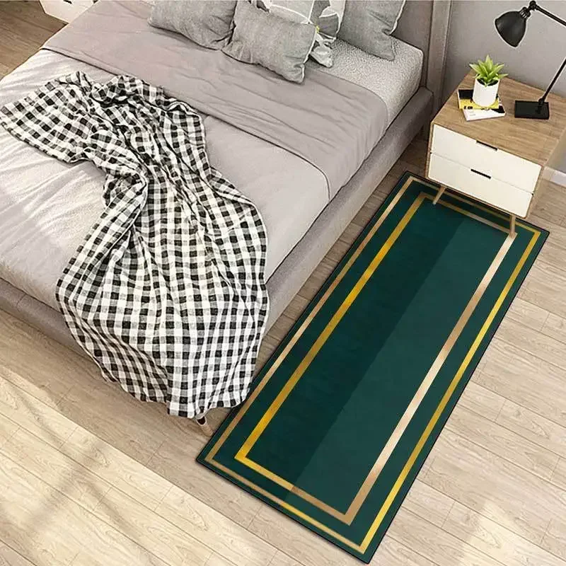 Fashionable Simple Light Luxury Green Phnom Penh Geometric Kitchen Mat Combination Entry Mat Bedroom Long Bedside Blanket