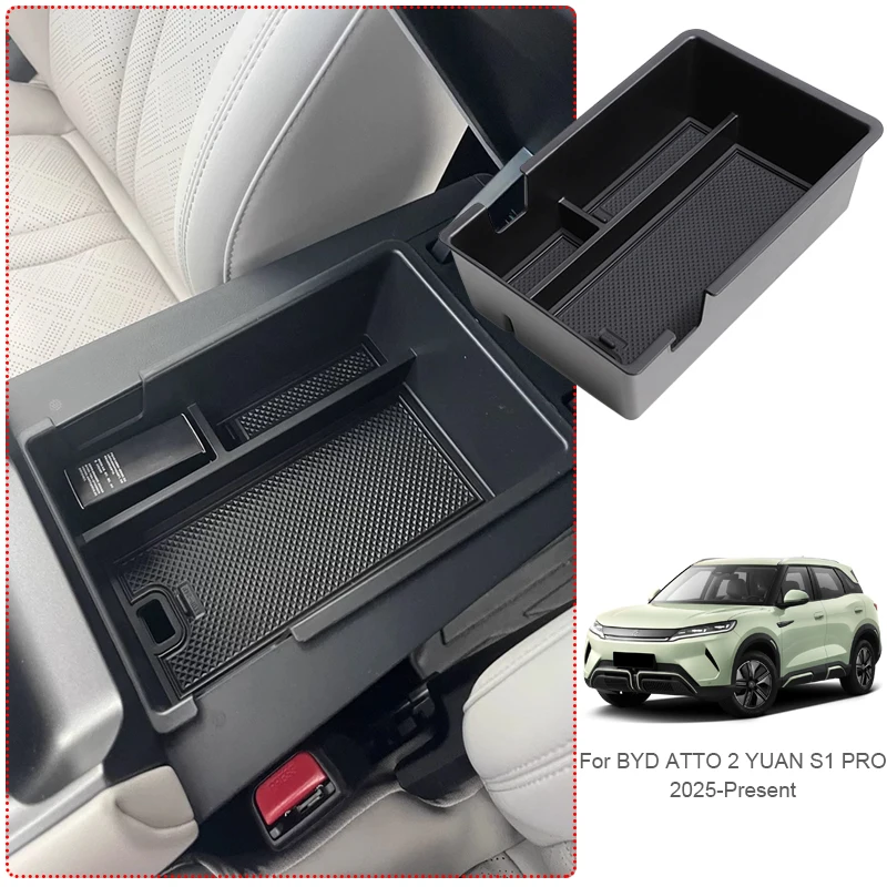 

Car Armrest Box Storage For BYD ATTO 2 YUAN S1 PRO 2025-2026 Auto Door GPS Organizer Under Centrol Control Tray Water Cup Holder
