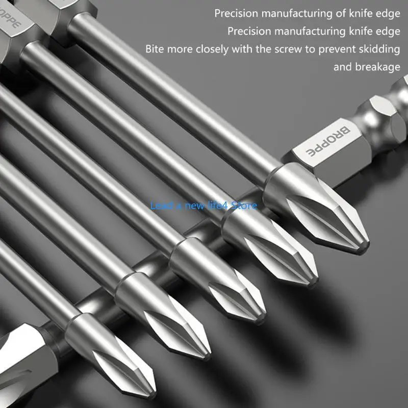 Y55E 8X 75mm 100mm電気クロスドリバービットクロス磁気バッチヘッドPH1 PH2シャンクインパクトドライバードリルビット