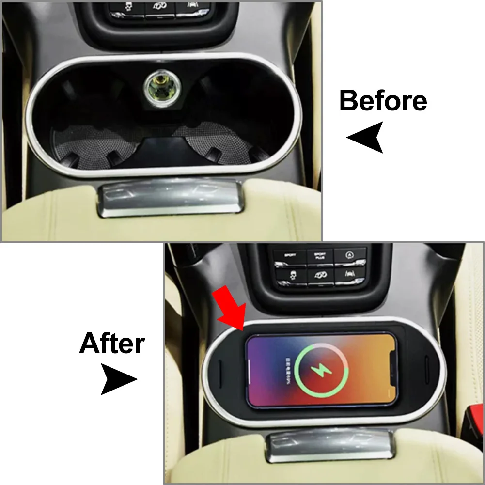 Auto Storage Box Wireless Charger Phone Charging Pad For Porsche Cayenne 2011 2012 2013 2014 2015 2016 2017