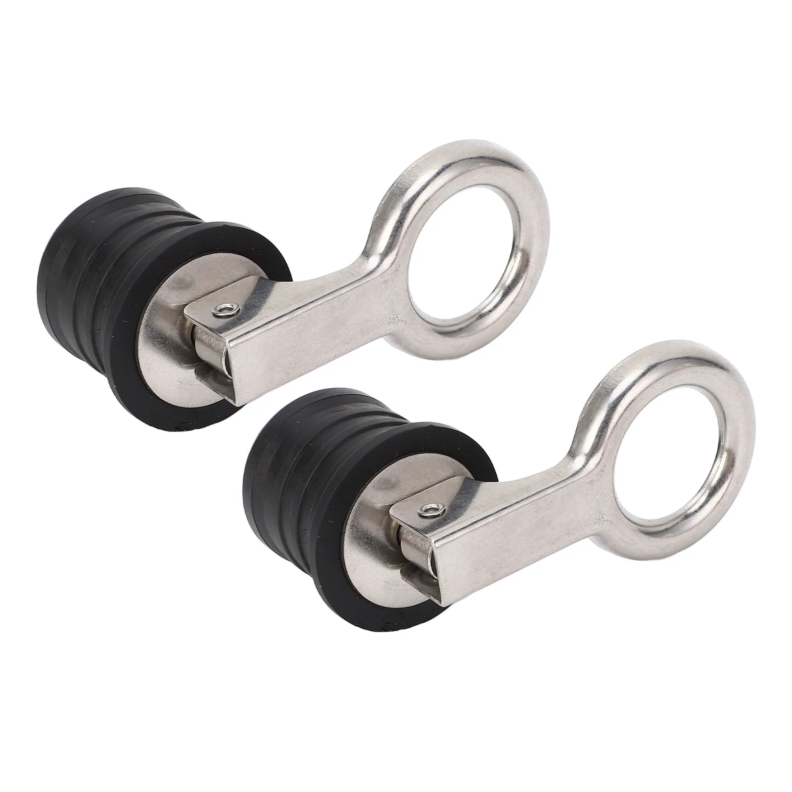 Boat Drain Plug 2PCS 1‑1/4Inch Stainless Steel Rubber for Ship Yacht Snap Handle Twist Drain OEM Replacement Marine Accessory