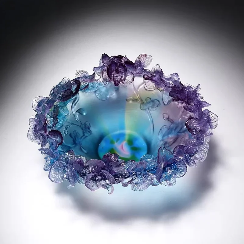 Glazed butterfly bowl living room desktop light luxury decorative ornament for elders and friends housewarming birthday gift