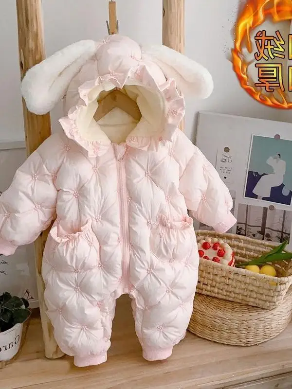 

Зимний комплект для новорожденных девочек Thiened Fce: теплый уличный костюм-комбинезон из двух предметов, повседневный стиль