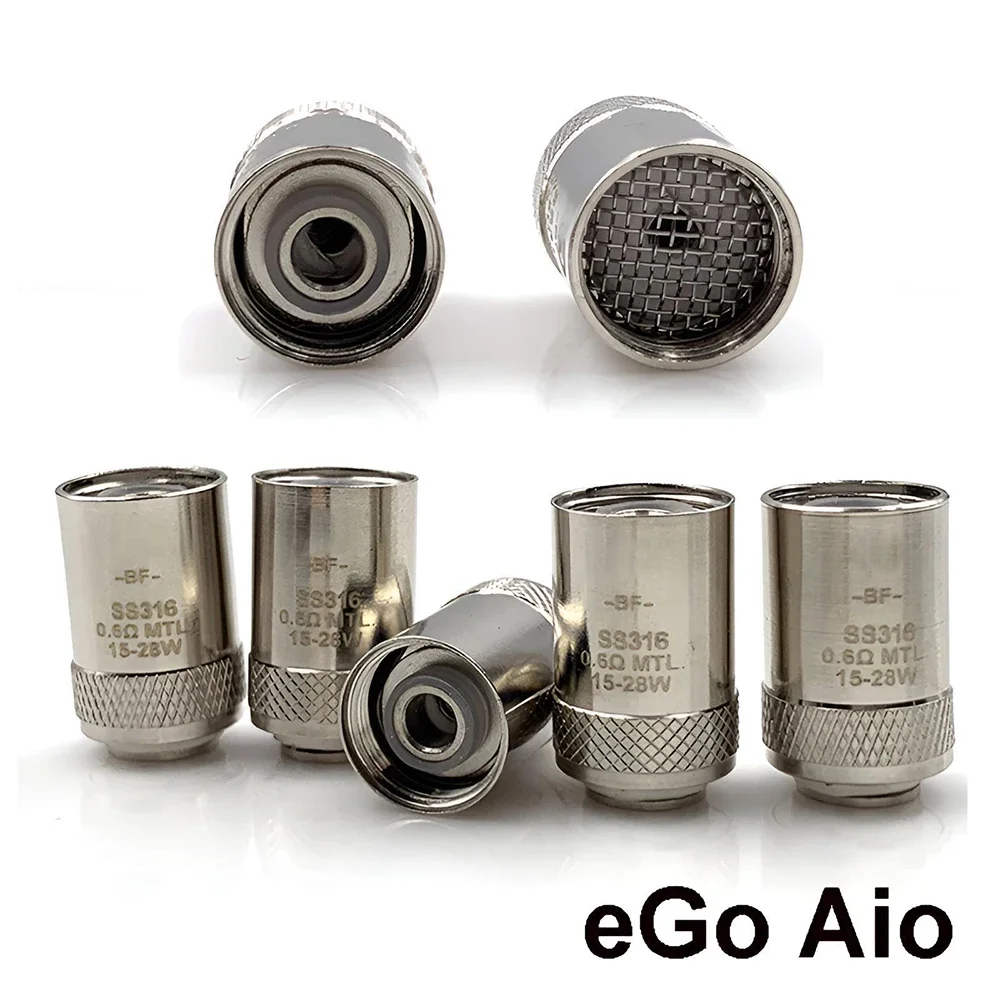 

Комплект из 10 испарителей OEM CUBIS Coil EGO BF 0.5ohm 0.6ohm SS316 для атомайзеров EGrip, EGOAIO, Cuboid Mini Tank