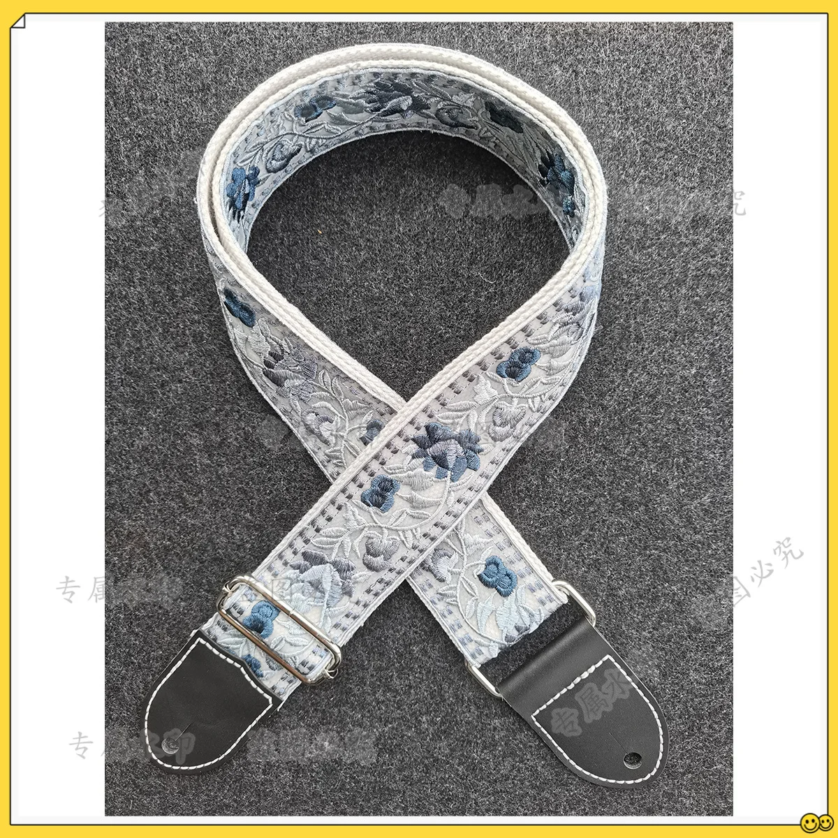 Guitar Strap Embroidery Embroidery Personality Universal Couple Electric Guitar Bass Strap Imported First Layer Cowhide
