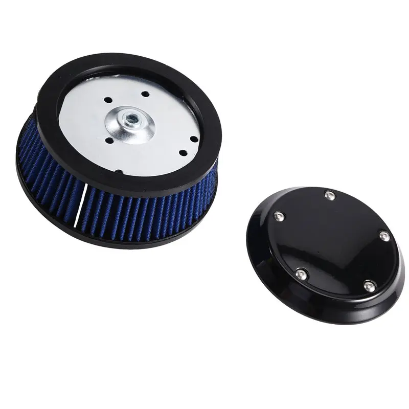 AU65-For Harley Dyna Softail Touring 1999- 2016 Trike 08- 16 Motorcycle Air Cleaner Cove& 6-Hole Filter Element In Black Blue