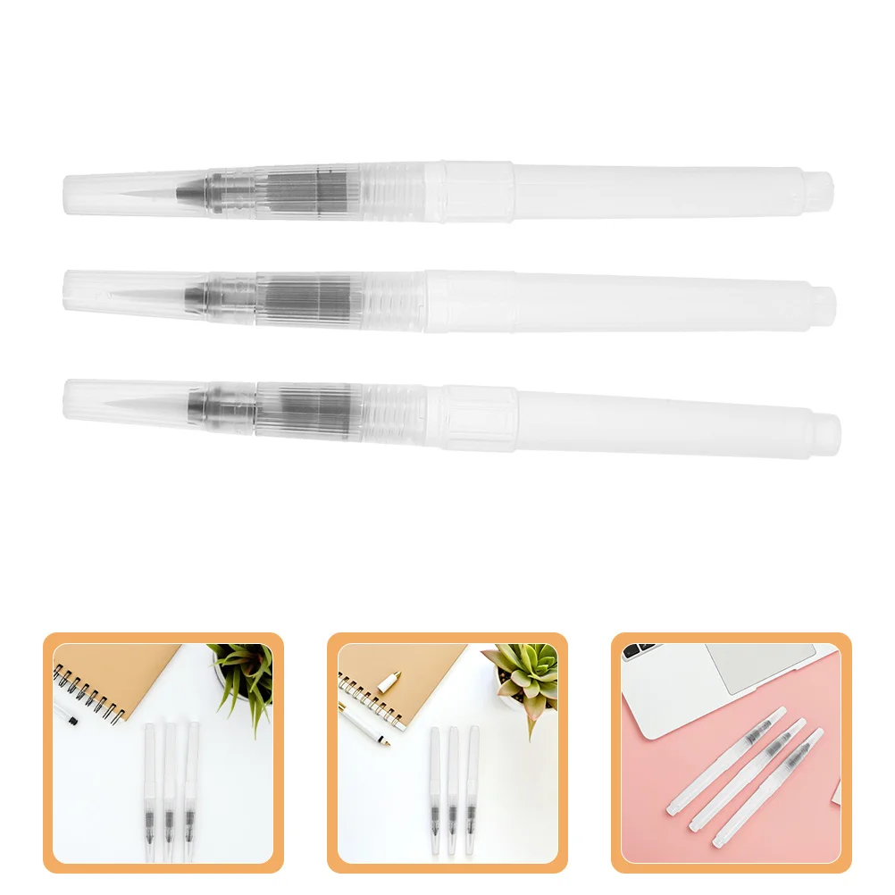 

3Pcs Refillable Watercolor Brush Pens Complete Set for Watercolor Sketching Refillable Painting Pens for on-The-Go Creativity