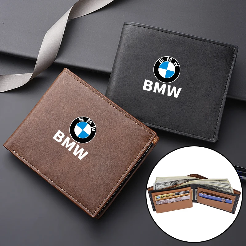 Leather Business Wallet Car Logo Card Holder Men Coin Purse For BMW E90 E39 F30 F10 X3 X4 X5 X1 G30 G20 G01 G02 G05 G06 G11 G32