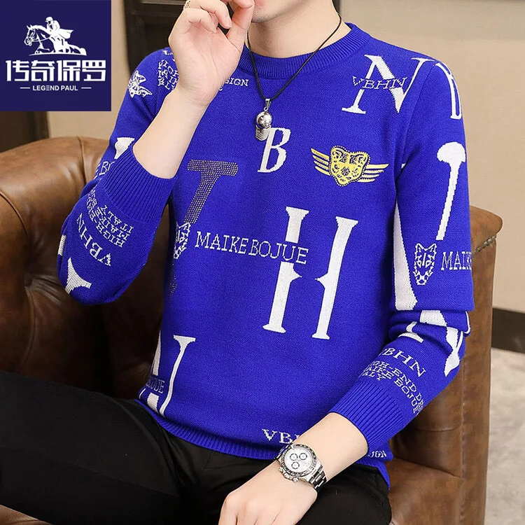 

Мужской трикотажный свитер Legend Paul: приталенный, повседневный, базовый слой, молодежный, весна-осень, новый, модный, брендовый