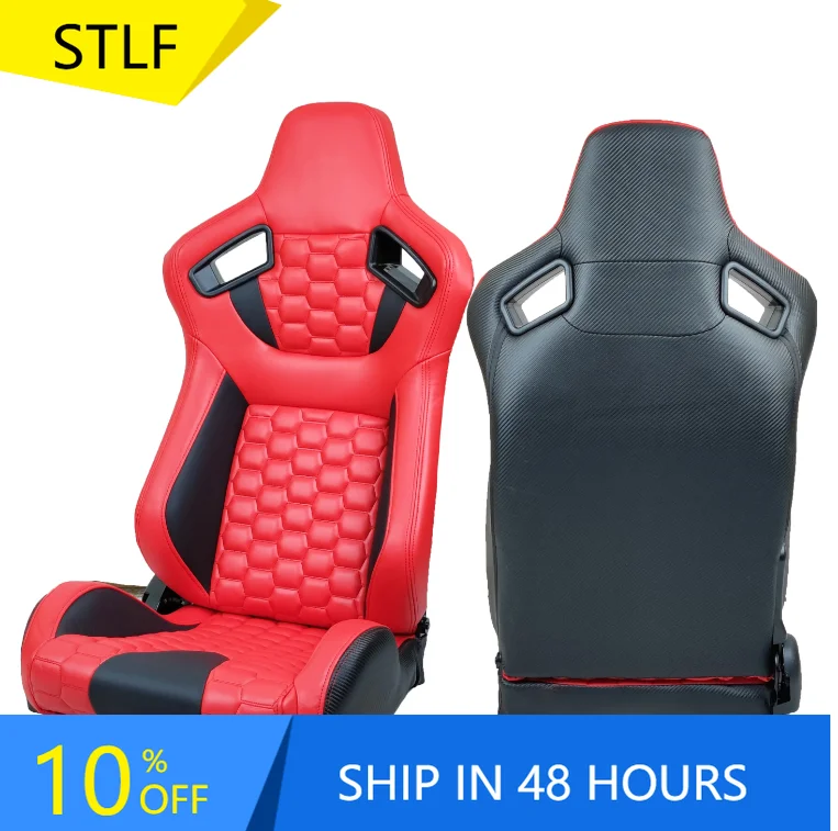 

STLF Car Interior Decoration Manufacturing Black Leather Bride Car Seat Fashion Style Racing Seats for Car Universal Bucket Seat