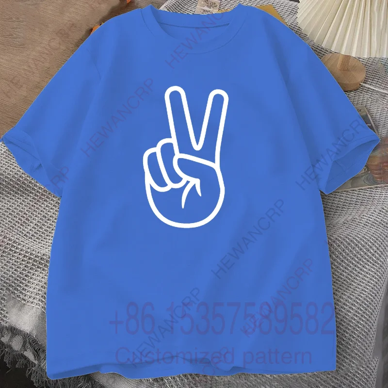 السلام علامة الجرافيك طباعة الرجال الرجعية القطن تي شيرت س الرقبة قصيرة الأكمام تي شيرت الرجال للجنسين المتضخم عادية تي شيرت بلايز #4