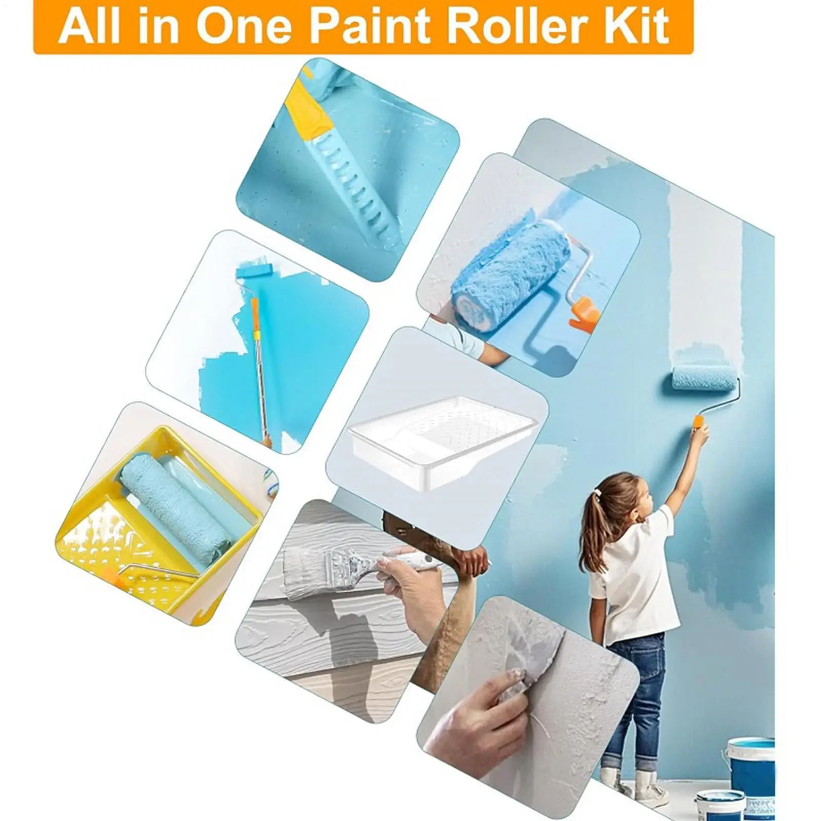 Painting Roller Kit Adjustable Painting Roller With Extension Pole House Projects Renovation Accessory For Decorations Crafts
