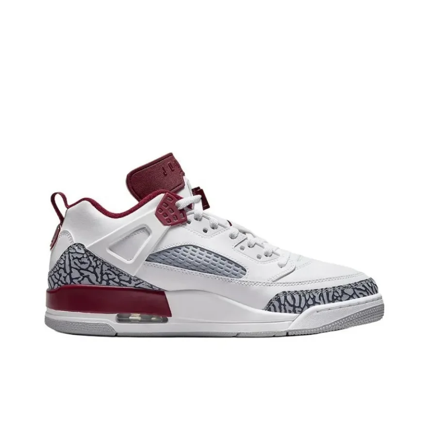 Nike White Red Colorway Jordan Spizike Low Comfortable Shock Absorption Basketball Shoes Slip Resistant Wear Sports Shoes Men's