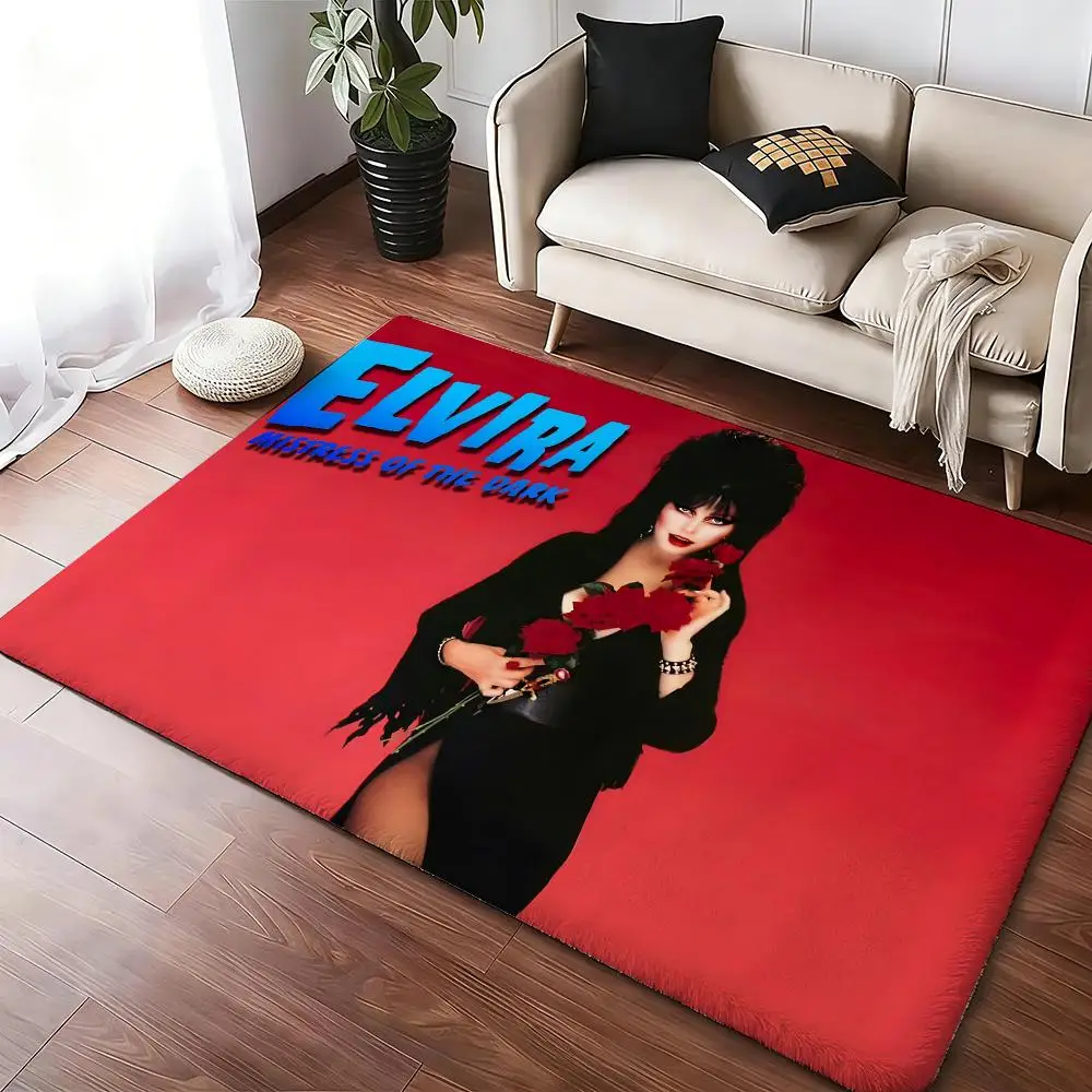 Film E-Elvira M-Mistress D-Dark Floor Mat Soft Thickened Absorbent Non-Slip Bedroom Living Room Door Mat Home Decor Flannel Rugs
