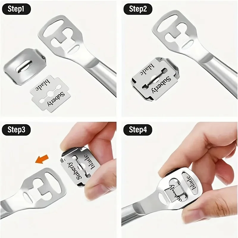 Suberly 10‑Pack Corn Plane Replacement Blades Stainless Steel Pedicure Razor Blades for Removing Dead Skin Callus Foot Care Supp
