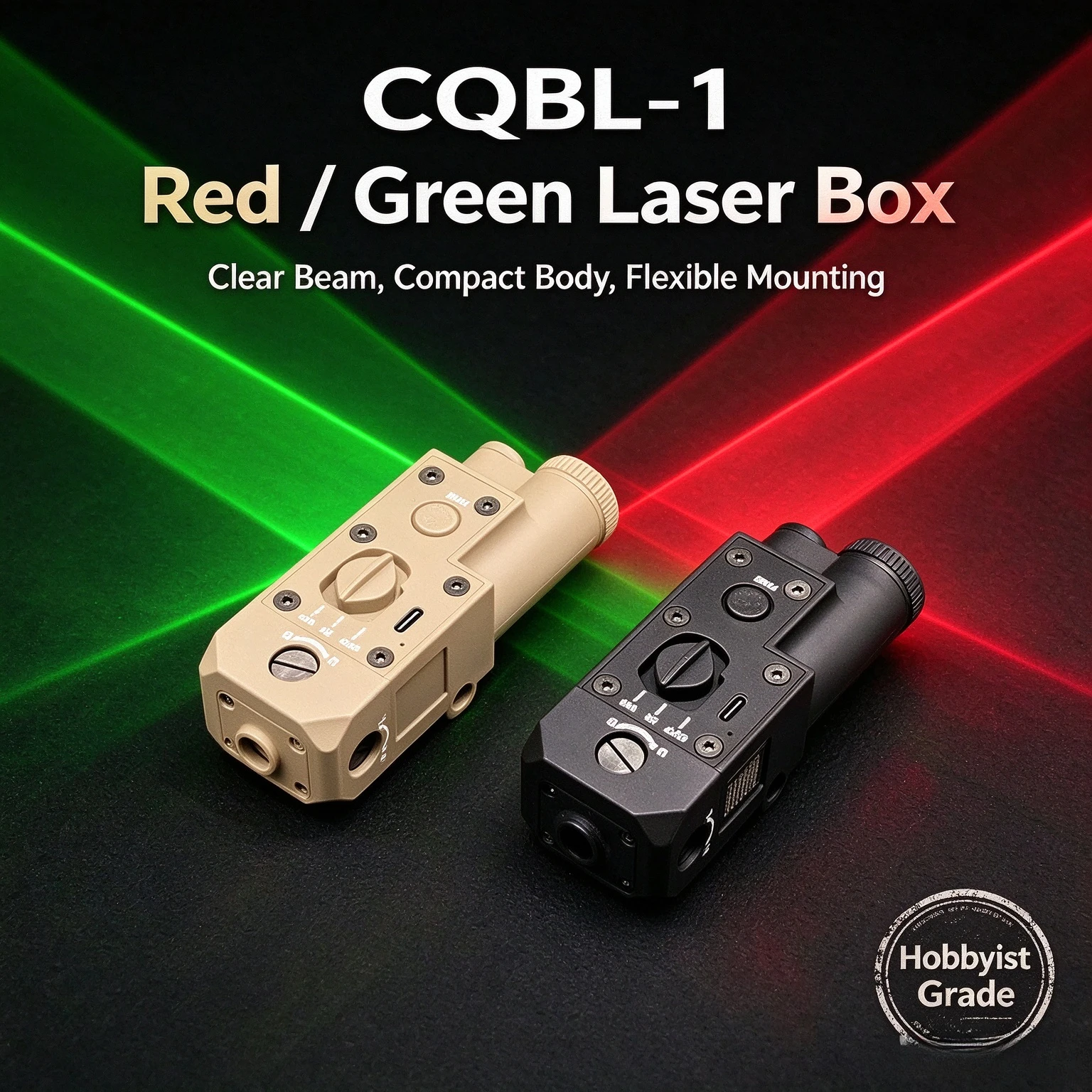 CQBL-1 Adjustable Alignment Beam Indicator Kit, Dual Color Light Hobby Ornament Mount Parts